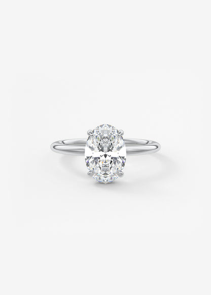 Oval Solitaire With Raised Basket Gallery Lab Grown Diamond Engagement Ring