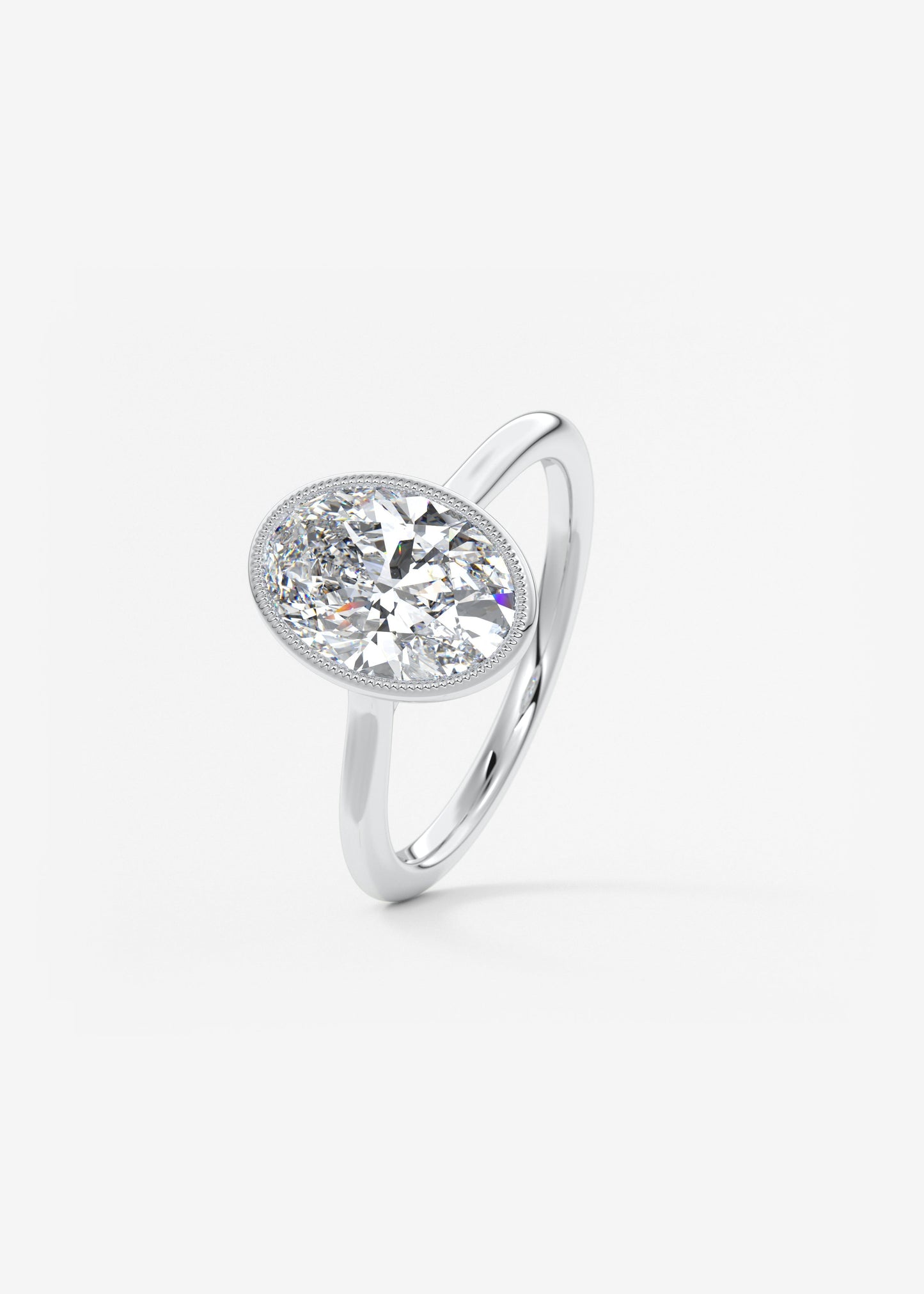 Oval Solitaire With Raised Basket Gallery Lab Grown Diamond Engagement Ring