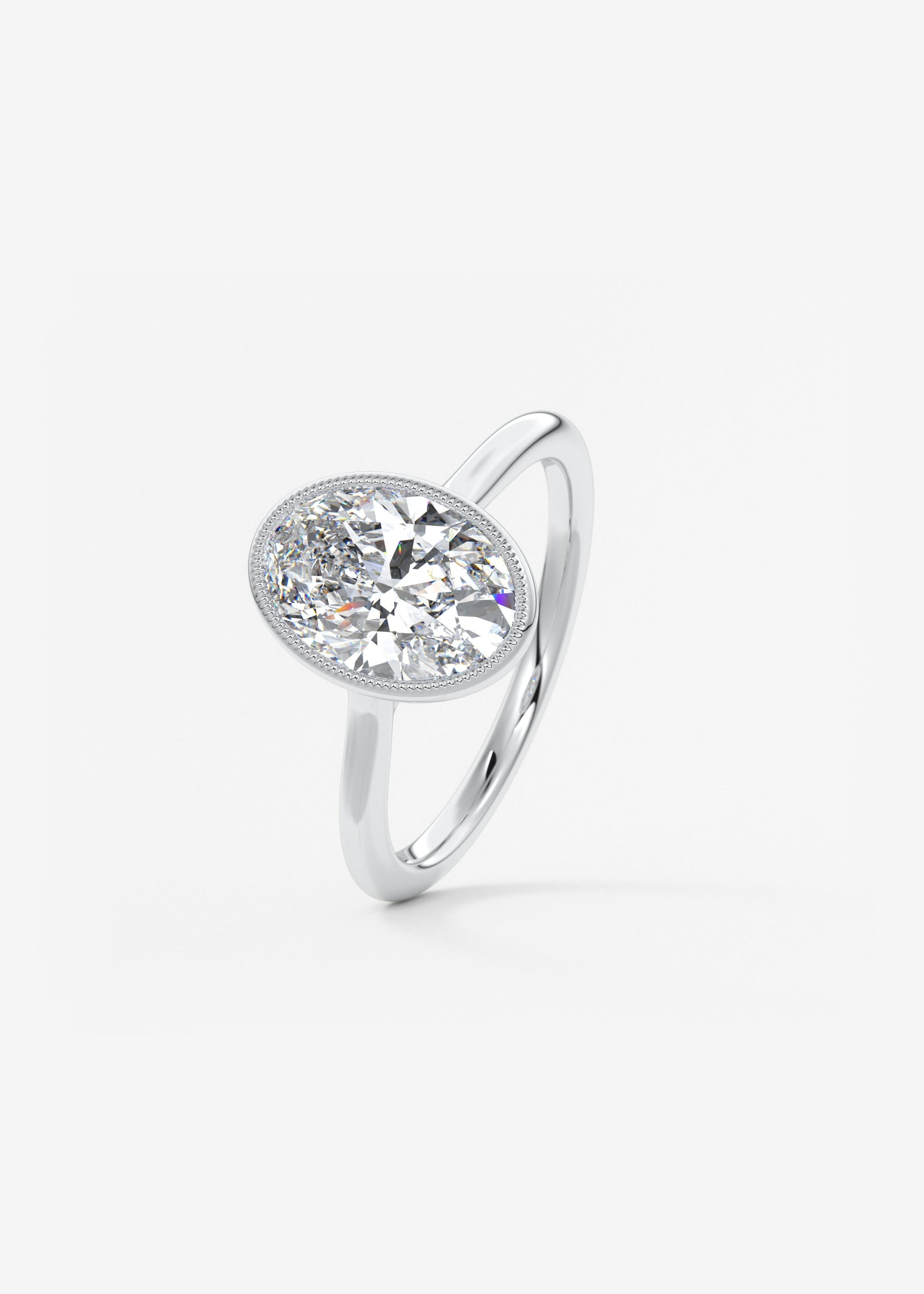 Oval Solitaire With Raised Basket Gallery Lab Grown Diamond Engagement Ring