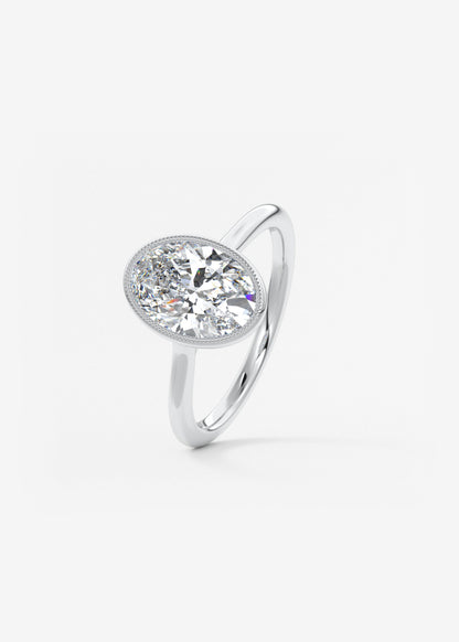 Oval Solitaire With Raised Basket Gallery Lab Grown Diamond Engagement Ring