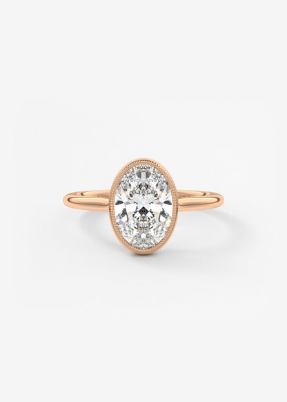 Oval Solitaire With Raised Basket Gallery Lab Grown Diamond Engagement Ring