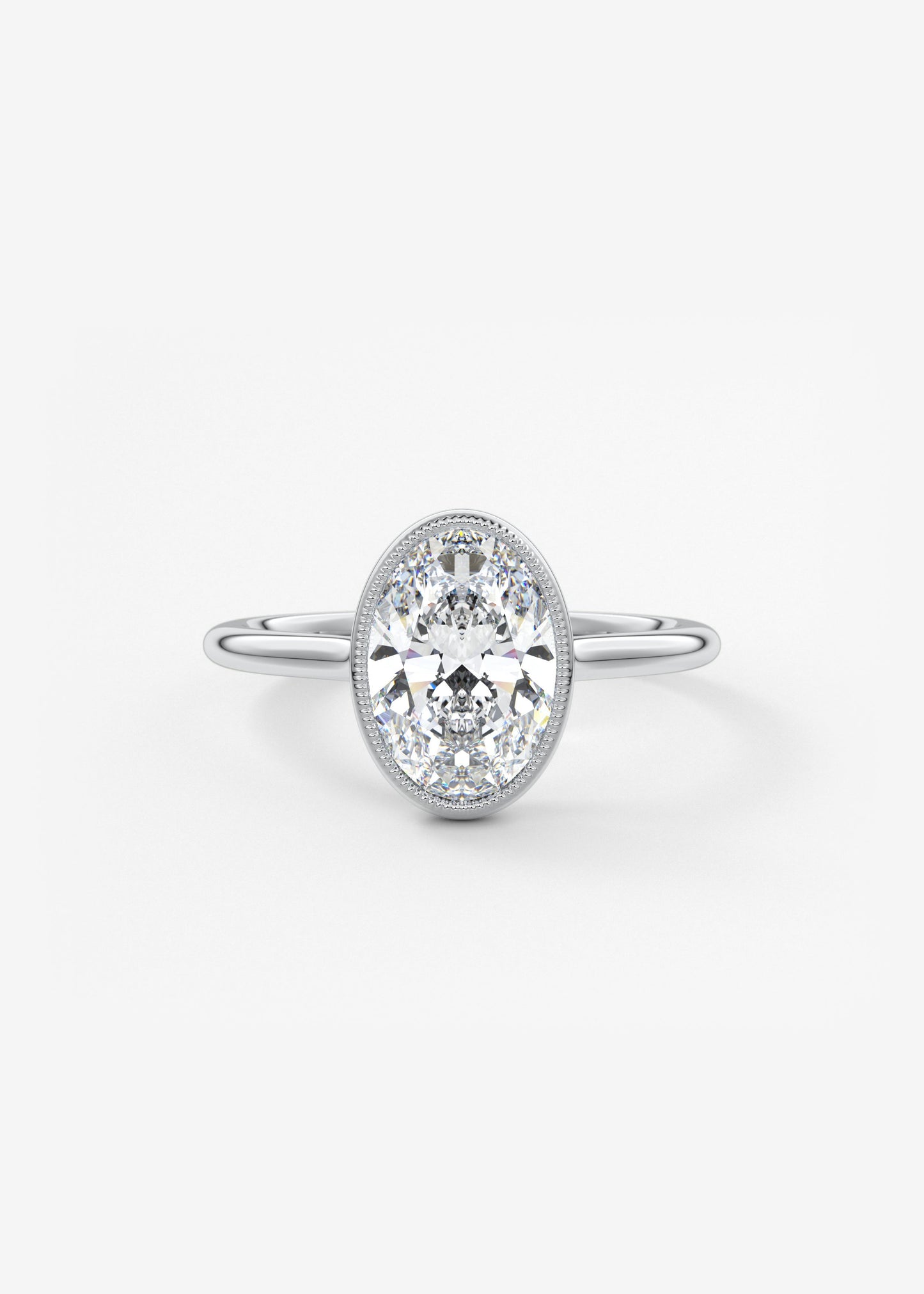Oval Solitaire With Raised Basket Gallery Lab Grown Diamond Engagement Ring