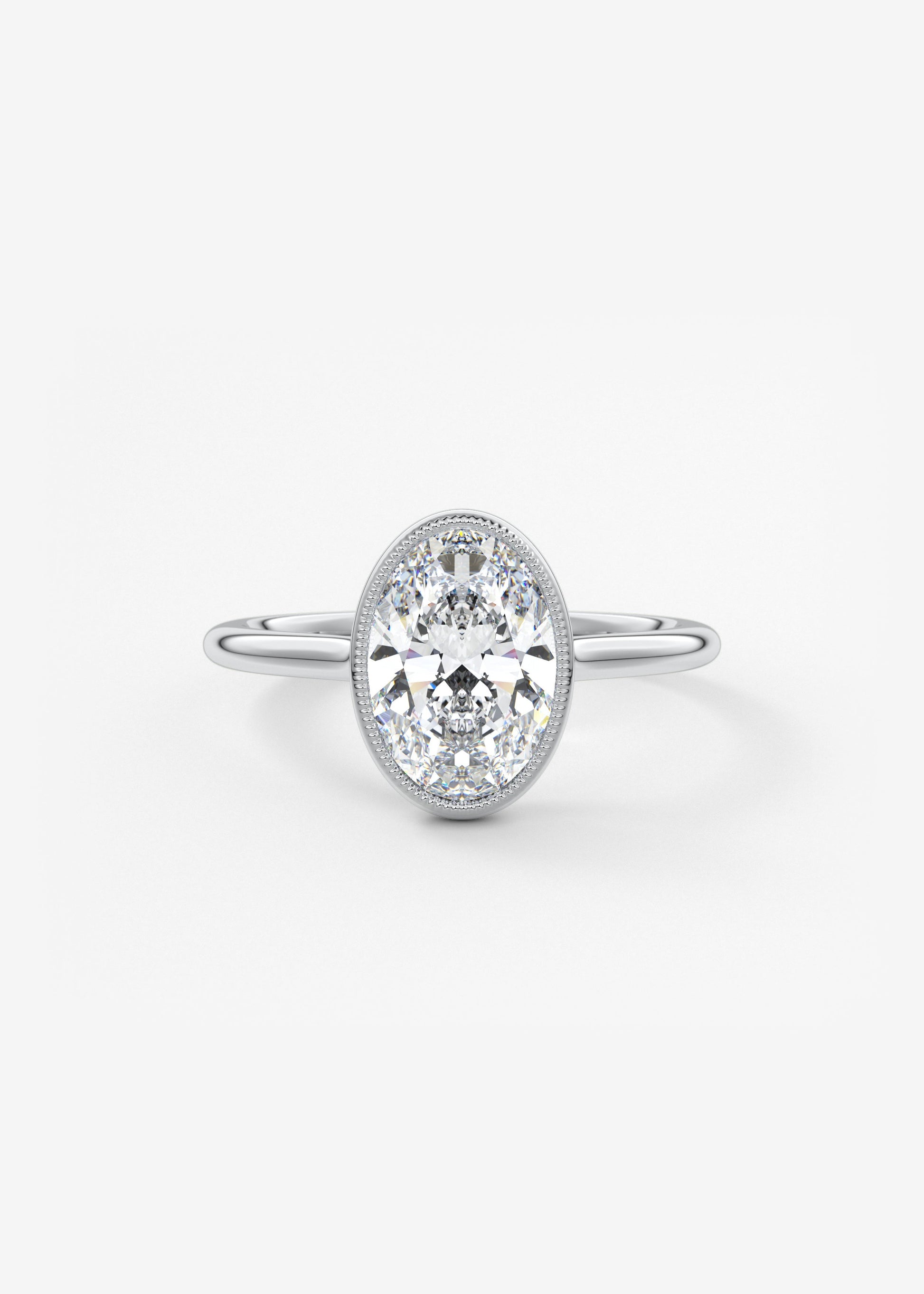 Oval Solitaire With Raised Basket Gallery Lab Grown Diamond Engagement Ring