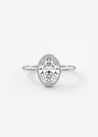 Oval Solitaire With Raised Basket Gallery Lab Grown Diamond Engagement Ring