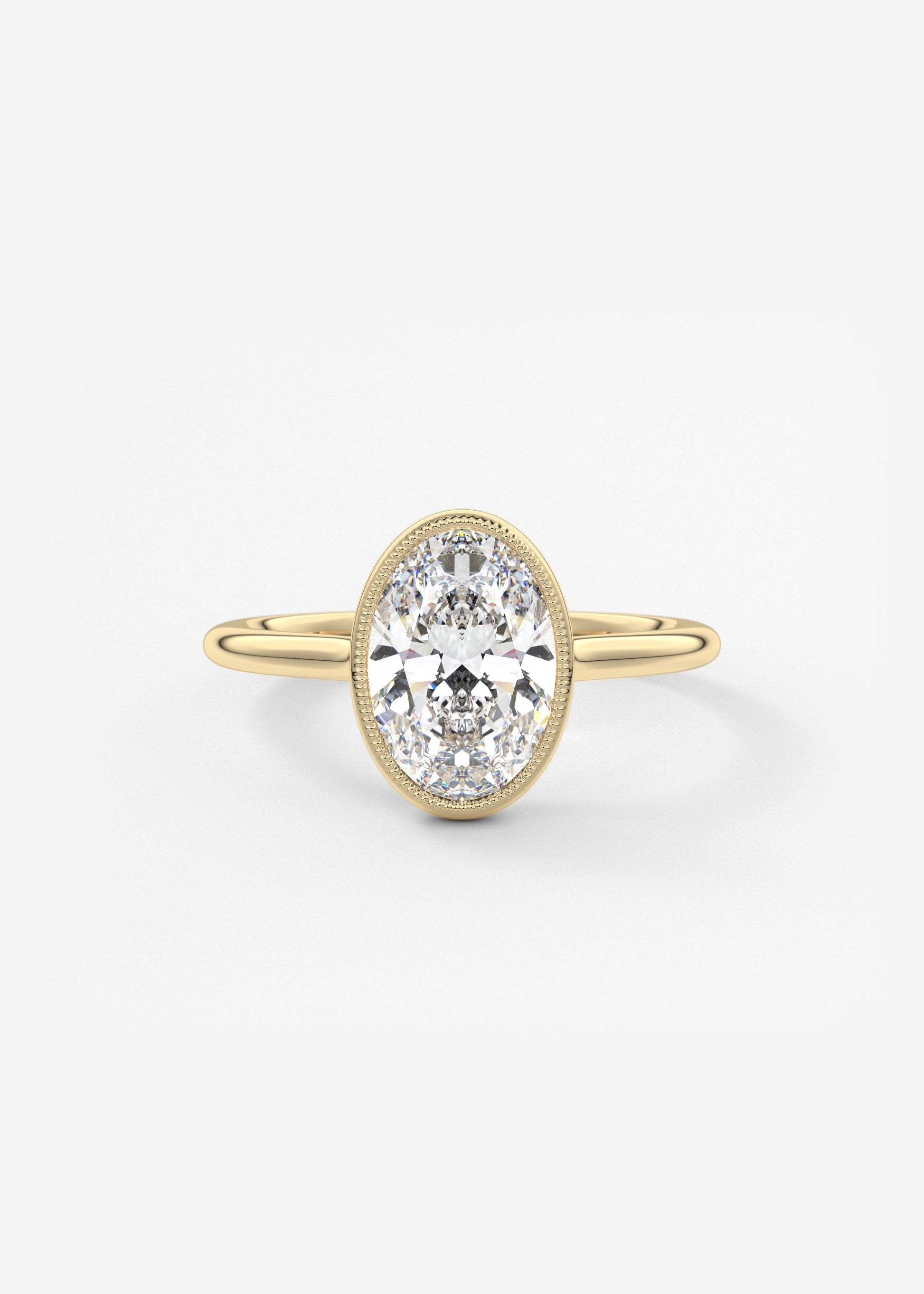Oval Solitaire With Raised Basket Gallery Lab Grown Diamond Engagement Ring