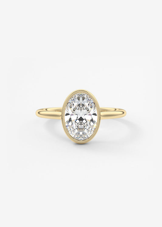 Oval Solitaire With Raised Basket Gallery Lab Grown Diamond Engagement Ring