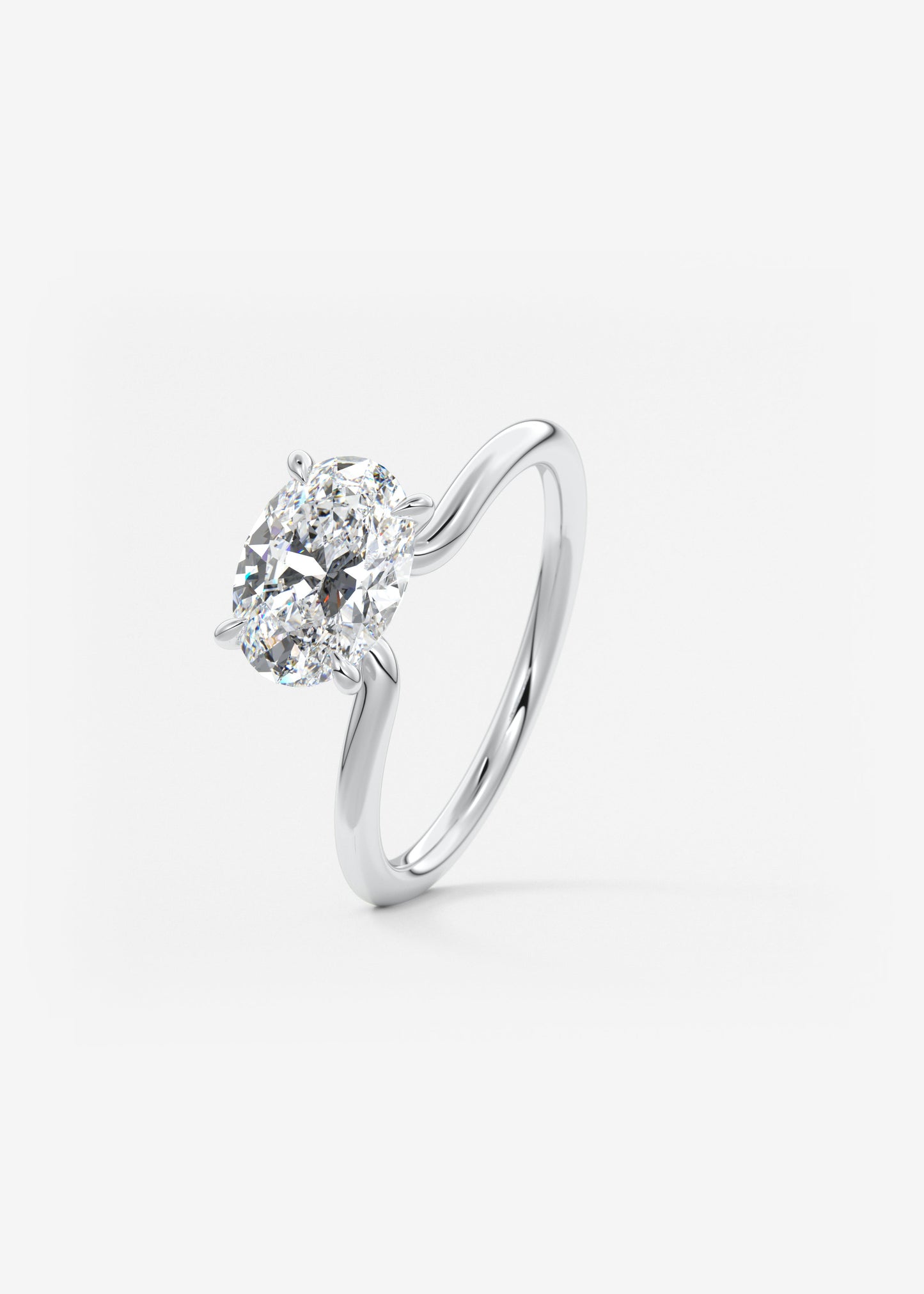 Oval Solitaire With Raised Basket Gallery Lab Grown Diamond Engagement Ring