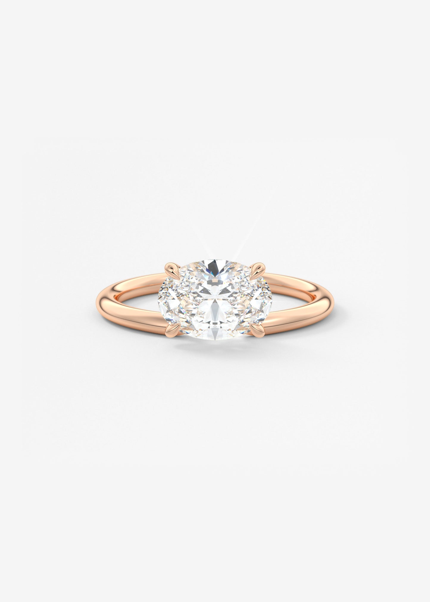 Oval Solitaire With Raised Basket Gallery Lab Grown Diamond Engagement Ring