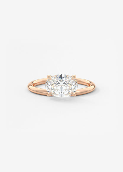 Oval Solitaire With Raised Basket Gallery Lab Grown Diamond Engagement Ring