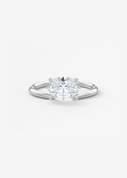 Oval Solitaire With Raised Basket Gallery Lab Grown Diamond Engagement Ring