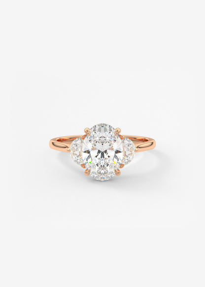 Oval Solitaire With Raised Basket Gallery Lab Grown Diamond Engagement Ring