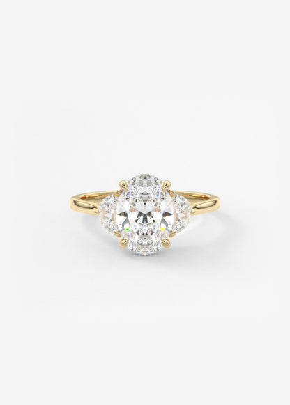Oval Solitaire With Raised Basket Gallery Lab Grown Diamond Engagement Ring
