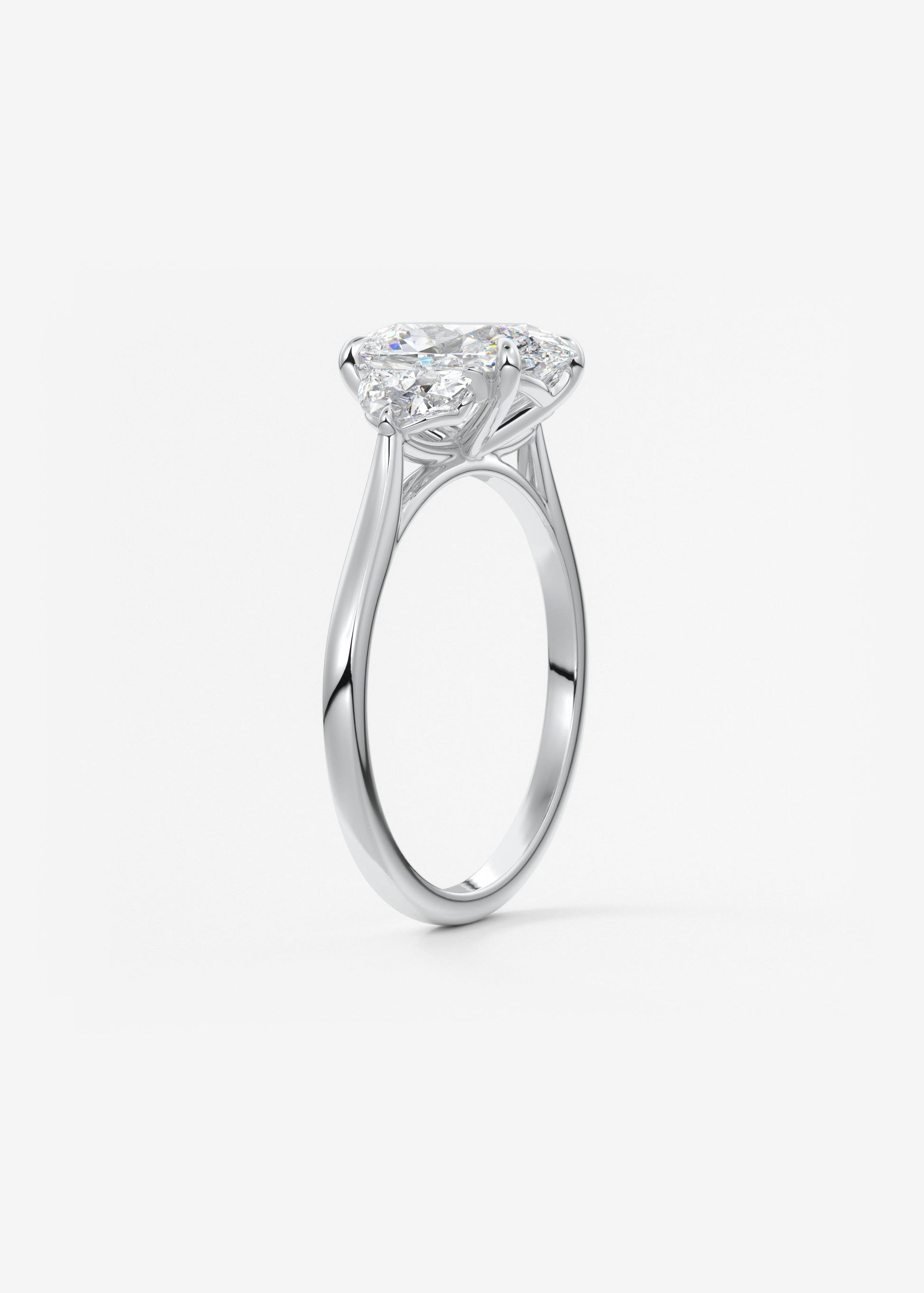 Oval Solitaire With Raised Basket Gallery Lab Grown Diamond Engagement Ring