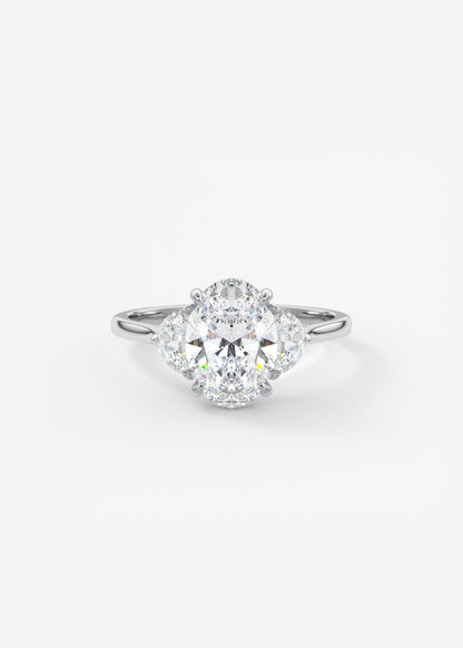 Oval Solitaire With Raised Basket Gallery Lab Grown Diamond Engagement Ring