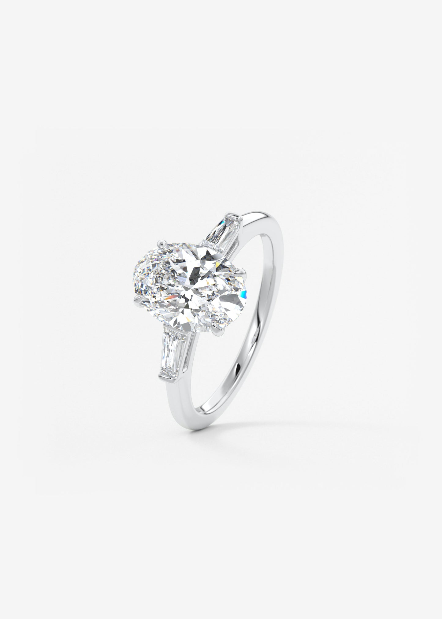 Oval Solitaire With Raised Basket Gallery Lab Grown Diamond Engagement Ring