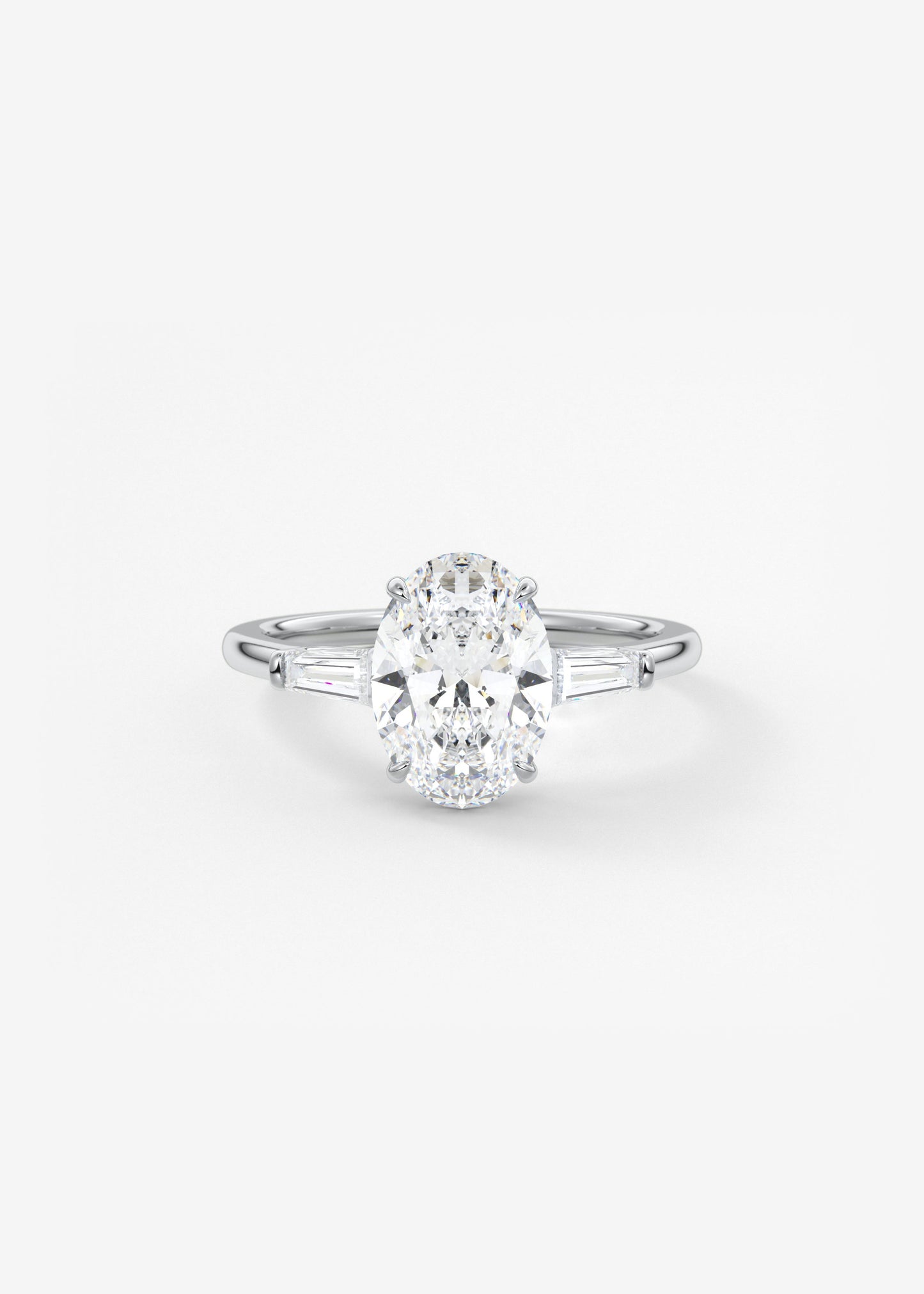 Oval Solitaire With Raised Basket Gallery Lab Grown Diamond Engagement Ring