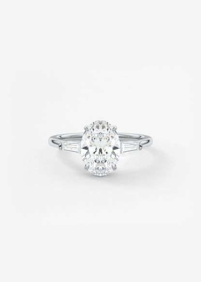 Oval Solitaire With Raised Basket Gallery Lab Grown Diamond Engagement Ring