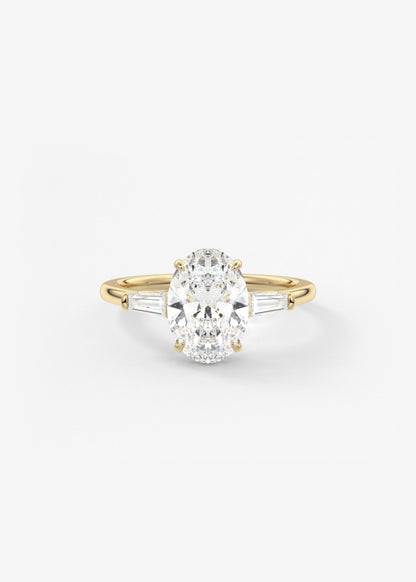 Oval Solitaire With Raised Basket Gallery Lab Grown Diamond Engagement Ring