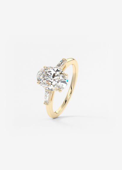 Oval Solitaire With Raised Basket Gallery Lab Grown Diamond Engagement Ring