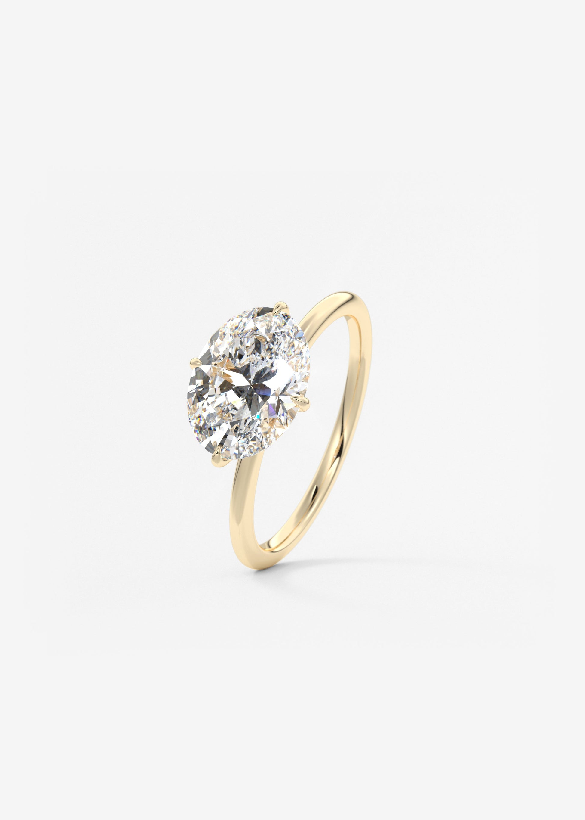 Oval Solitaire With Raised Basket Gallery Lab Grown Diamond Engagement Ring