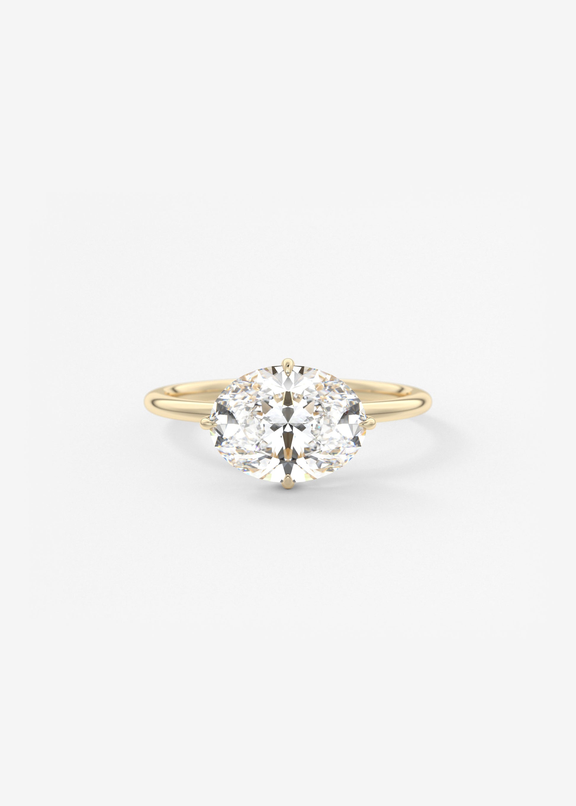 Oval Solitaire With Raised Basket Gallery Lab Grown Diamond Engagement Ring