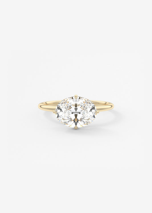 Oval Solitaire With Raised Basket Gallery Lab Grown Diamond Engagement Ring