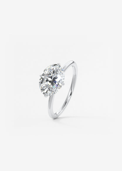 Oval Solitaire With Raised Basket Gallery Lab Grown Diamond Engagement Ring