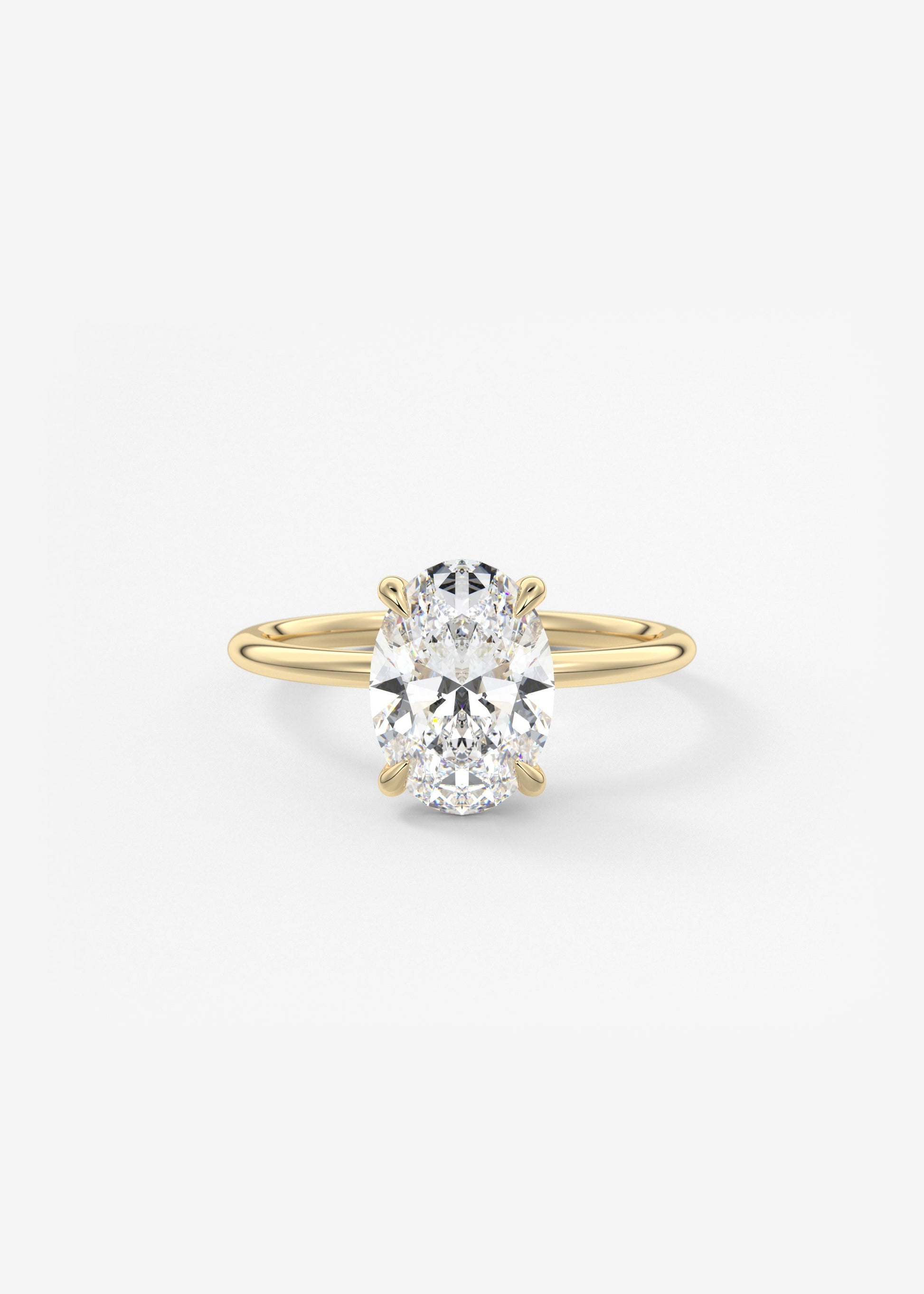 Oval Solitaire With Raised Basket Gallery Lab Grown Diamond Engagement Ring