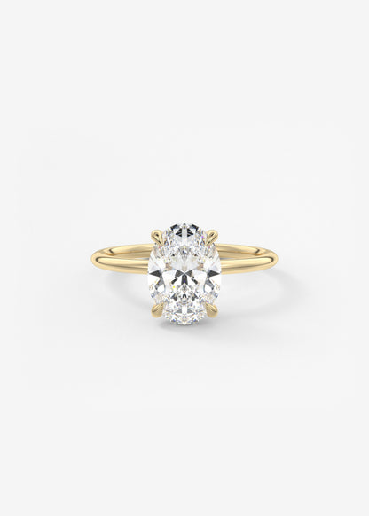 Oval Solitaire With Raised Basket Gallery Lab Grown Diamond Engagement Ring