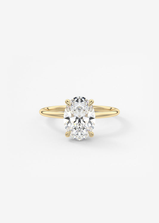 Oval Solitaire With Raised Basket Gallery Lab Grown Diamond Engagement Ring