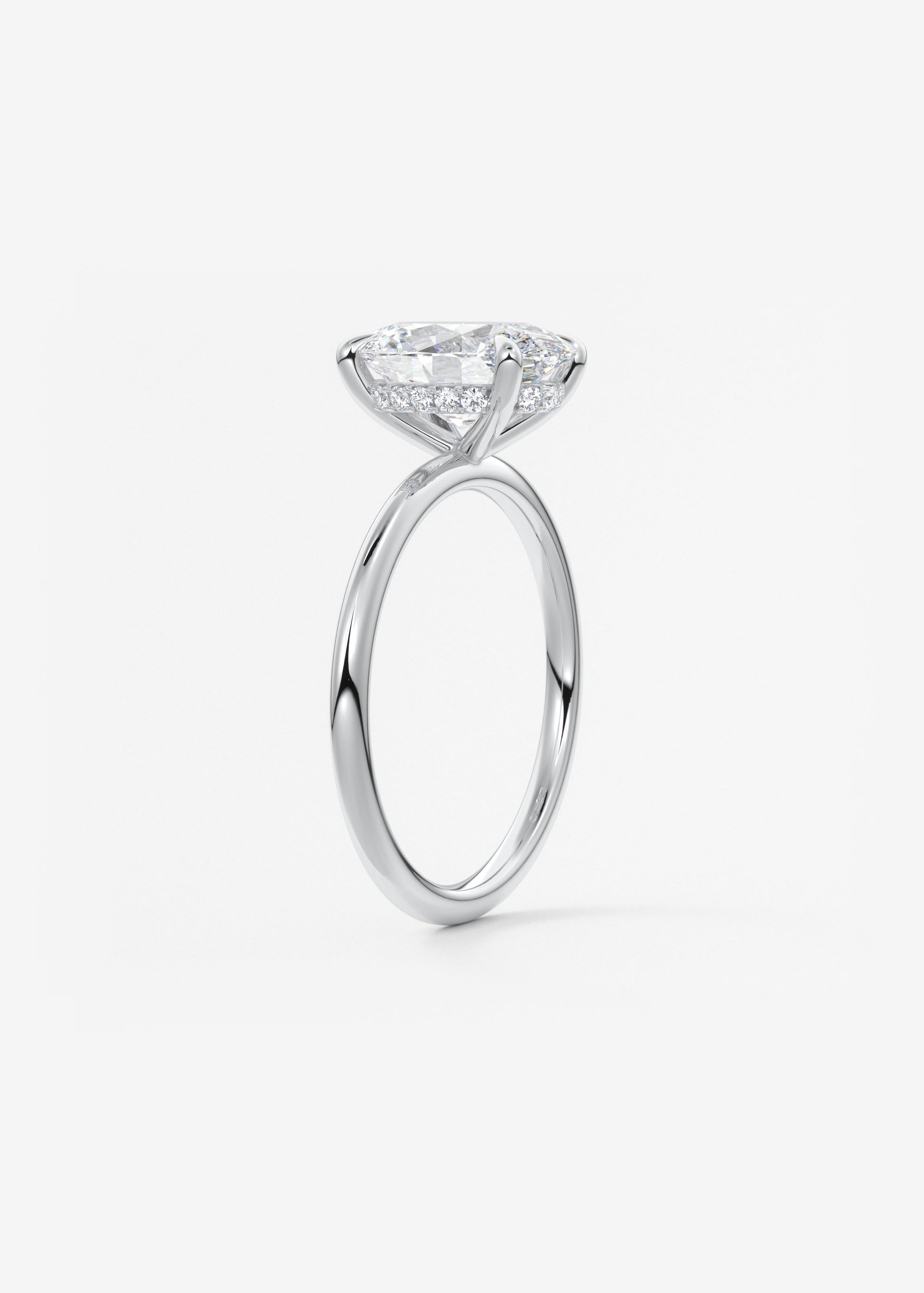 Oval Solitaire With Raised Basket Gallery Lab Grown Diamond Engagement Ring