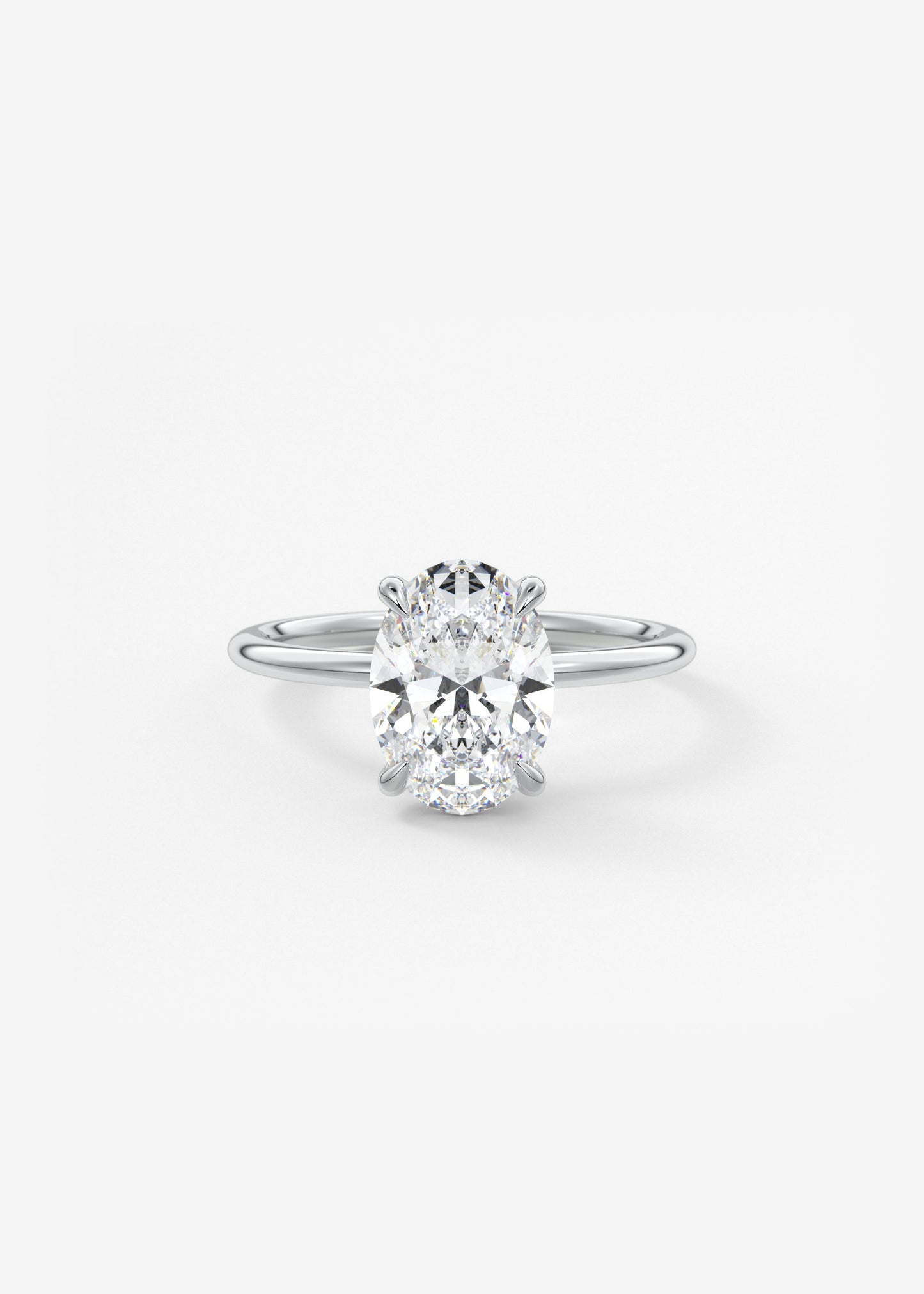 Oval Solitaire With Raised Basket Gallery Lab Grown Diamond Engagement Ring