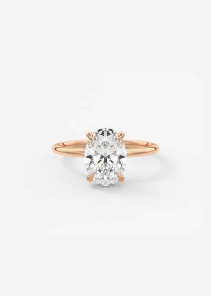 Oval Solitaire With Raised Basket Gallery Lab Grown Diamond Engagement Ring