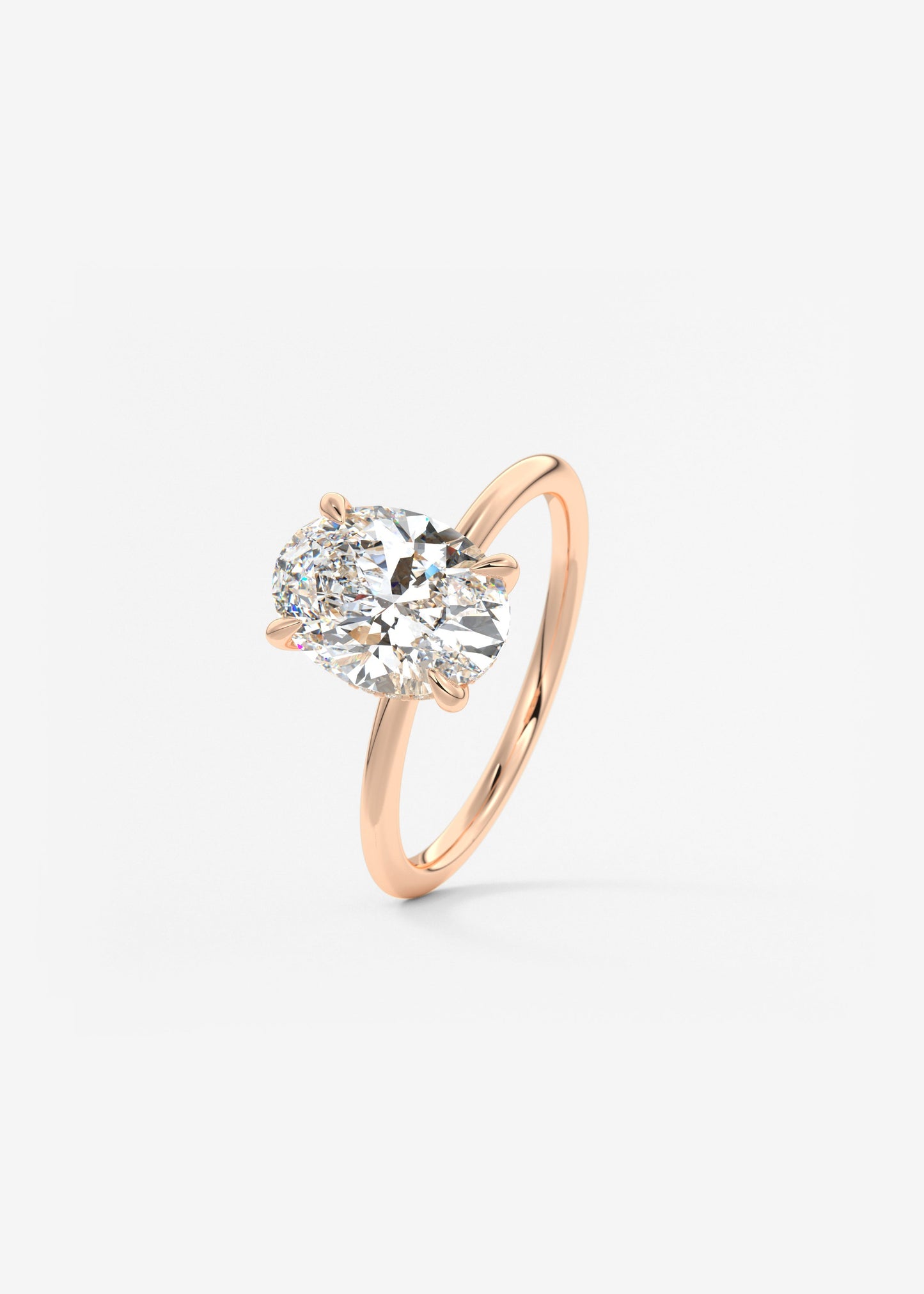 Oval Solitaire With Raised Basket Gallery Lab Grown Diamond Engagement Ring