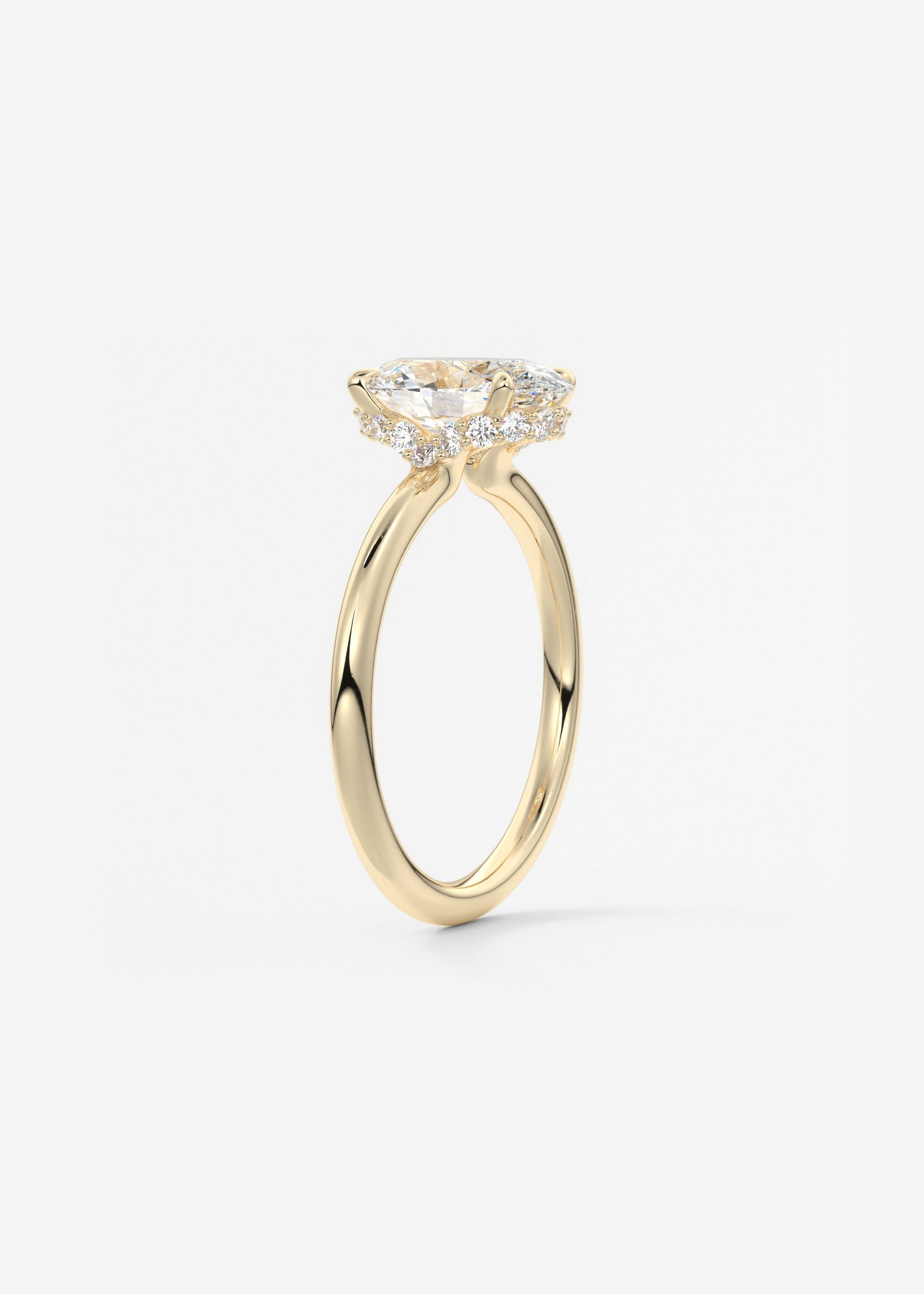 Oval Solitaire With Raised Basket Gallery Lab Grown Diamond Engagement Ring