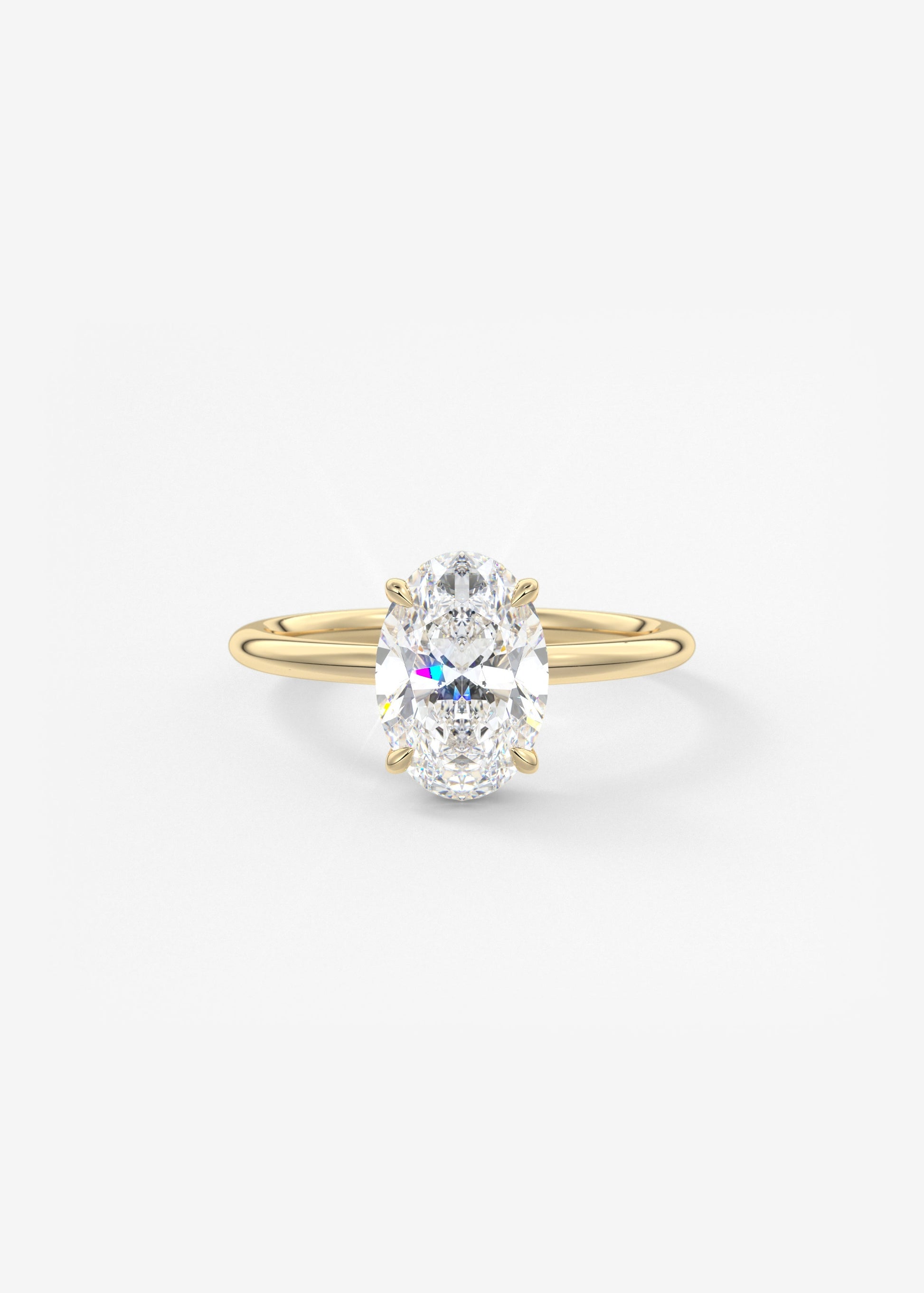 Oval Solitaire With Raised Basket Gallery Lab Grown Diamond Engagement Ring