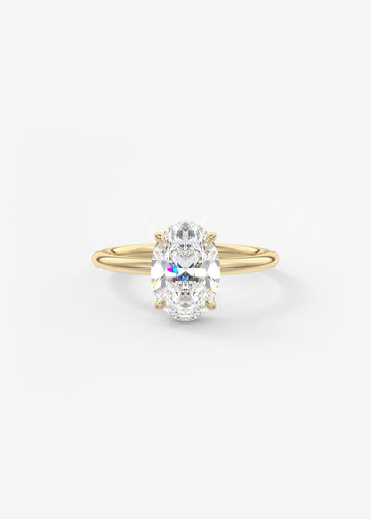 Oval Solitaire With Raised Basket Gallery Lab Grown Diamond Engagement Ring