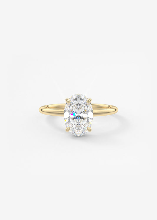 Oval Solitaire With Raised Basket Gallery Lab Grown Diamond Engagement Ring