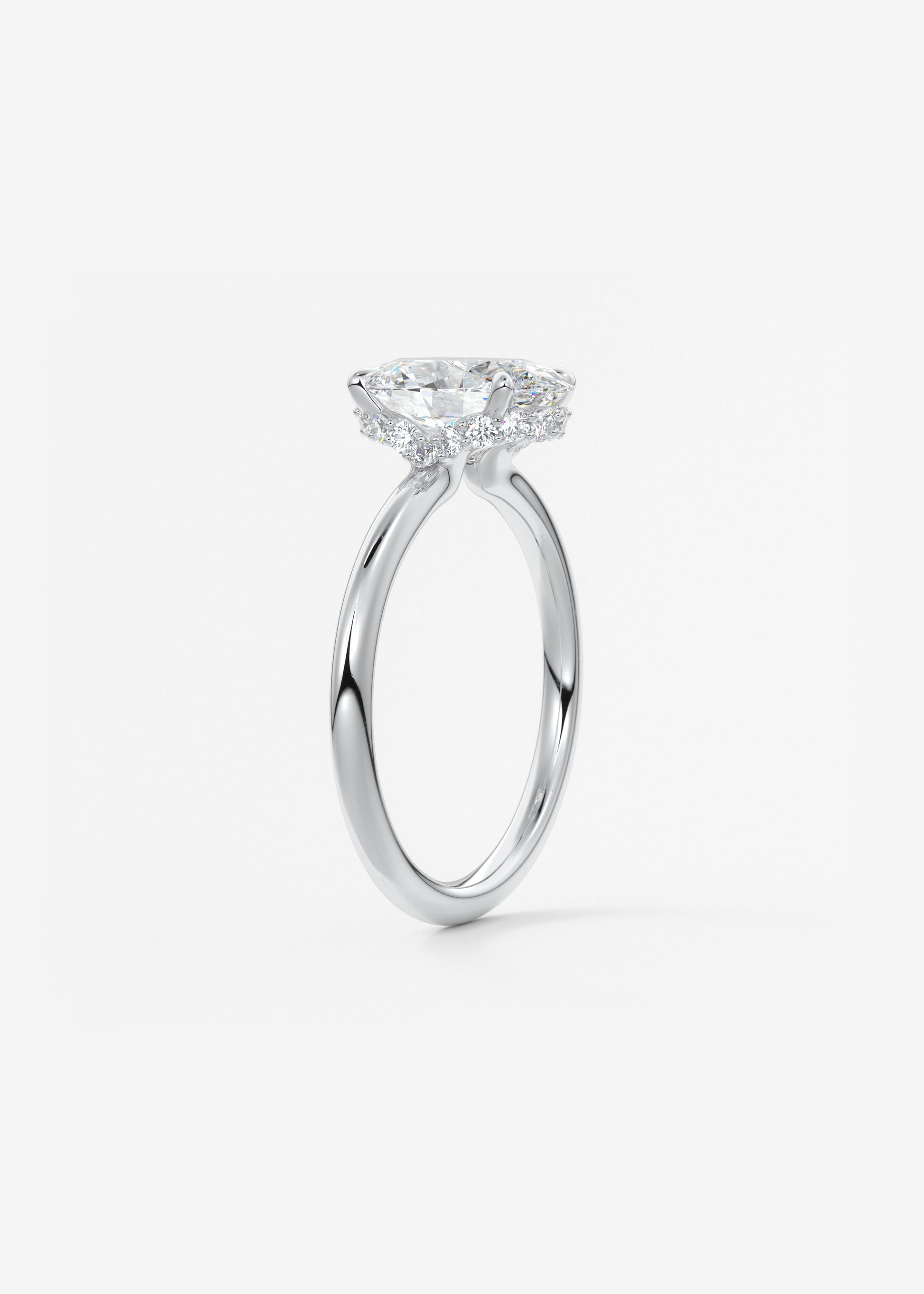 Oval Solitaire With Raised Basket Gallery Lab Grown Diamond Engagement Ring