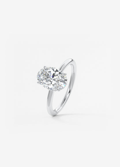 Oval Solitaire With Raised Basket Gallery Lab Grown Diamond Engagement Ring