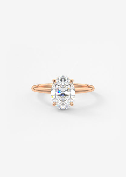 Oval Solitaire With Raised Basket Gallery Lab Grown Diamond Engagement Ring