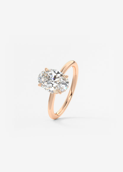 Oval Solitaire With Raised Basket Gallery Lab Grown Diamond Engagement Ring