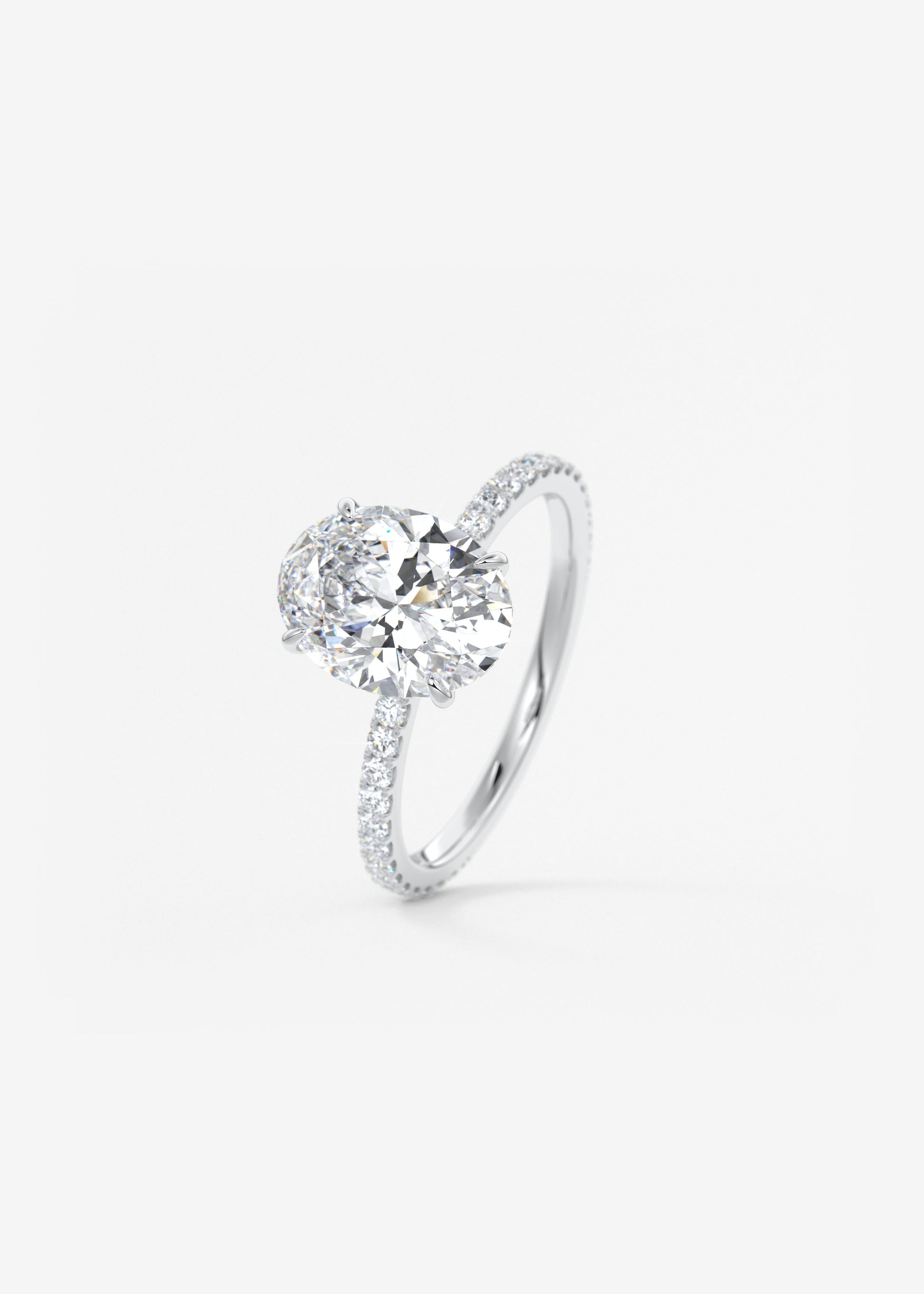 Oval Solitaire With Raised Basket Gallery Lab Grown Diamond Engagement Ring