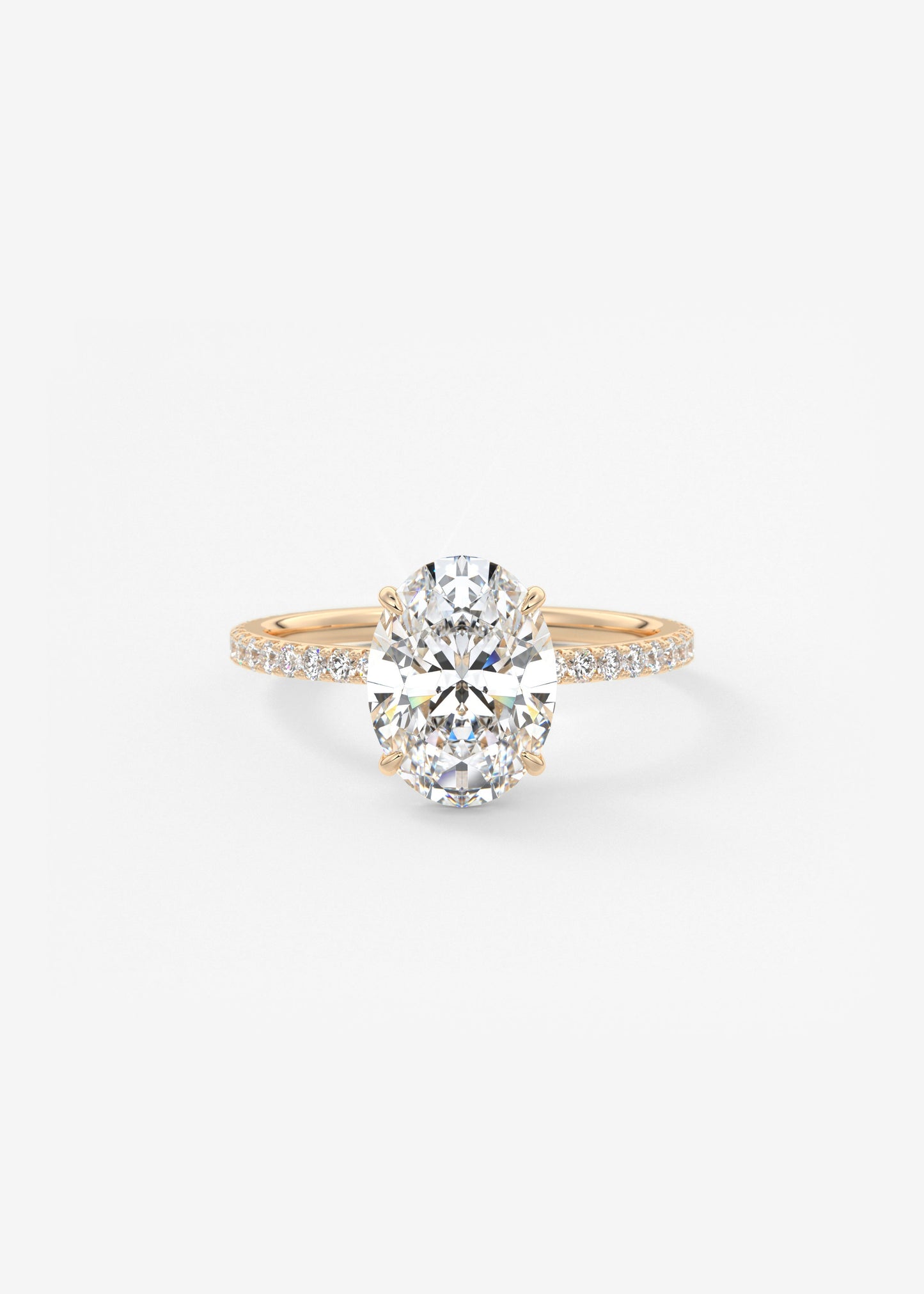 Oval Solitaire With Raised Basket Gallery Lab Grown Diamond Engagement Ring