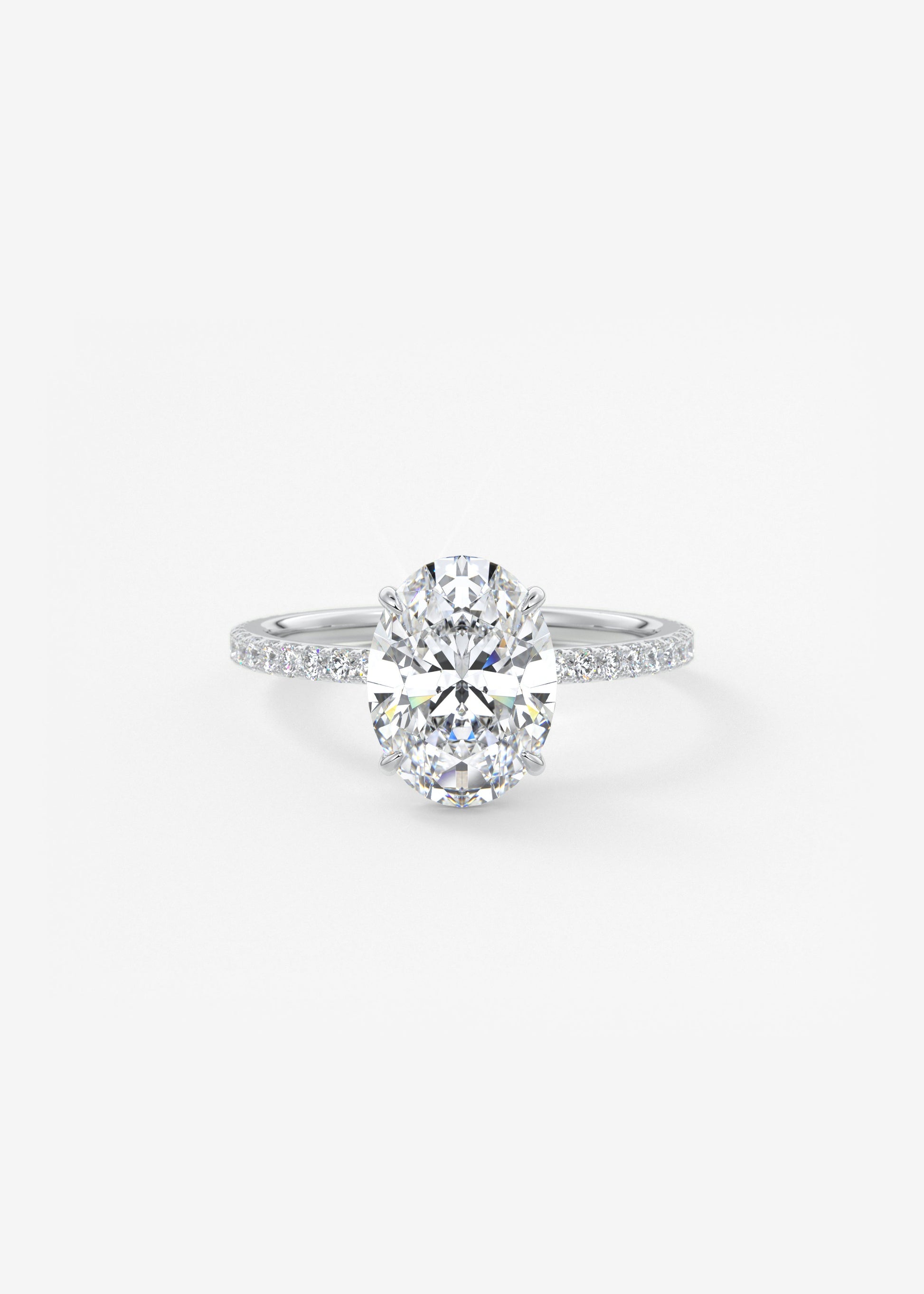 Oval Solitaire With Raised Basket Gallery Lab Grown Diamond Engagement Ring