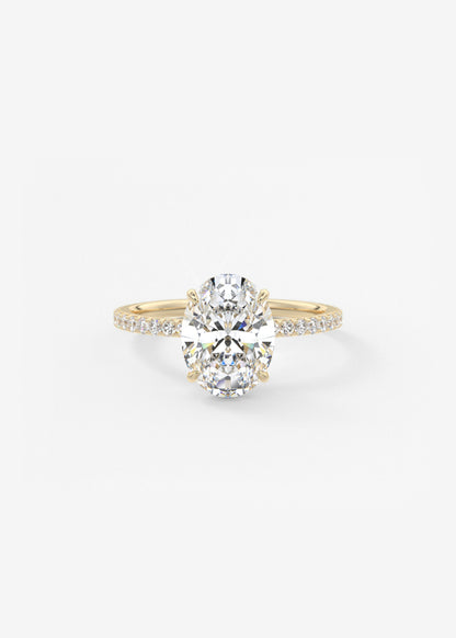 Oval Solitaire With Raised Basket Gallery Lab Grown Diamond Engagement Ring