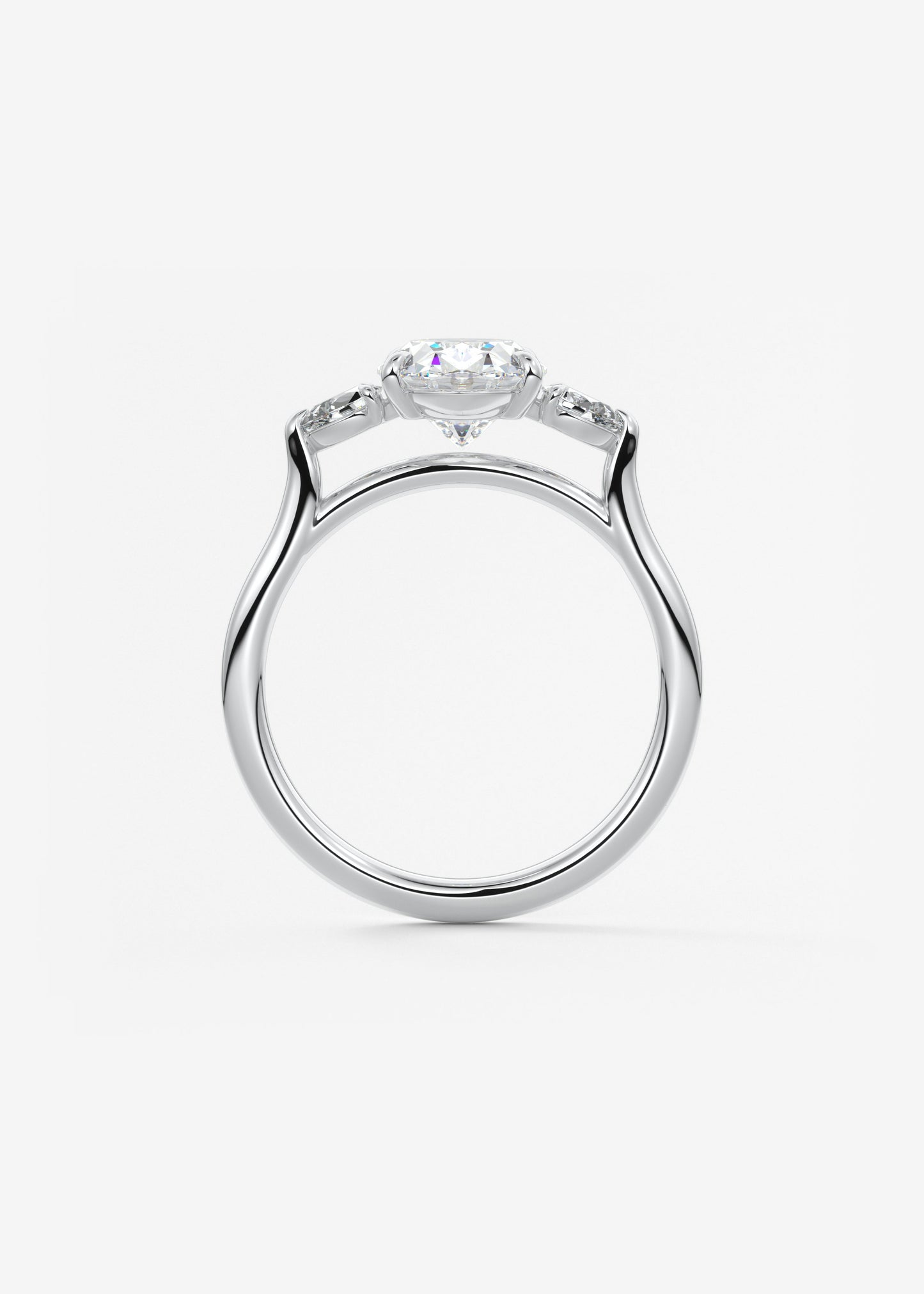Oval Solitaire With Raised Basket Gallery Lab Grown Diamond Engagement Ring