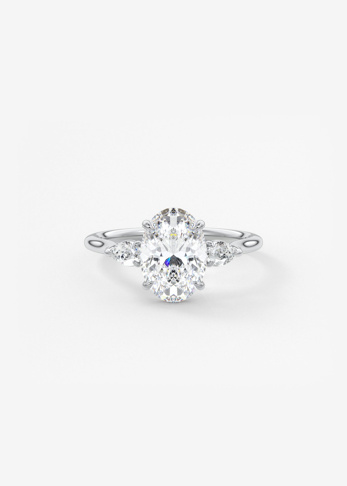 Oval Solitaire With Raised Basket Gallery Lab Grown Diamond Engagement Ring