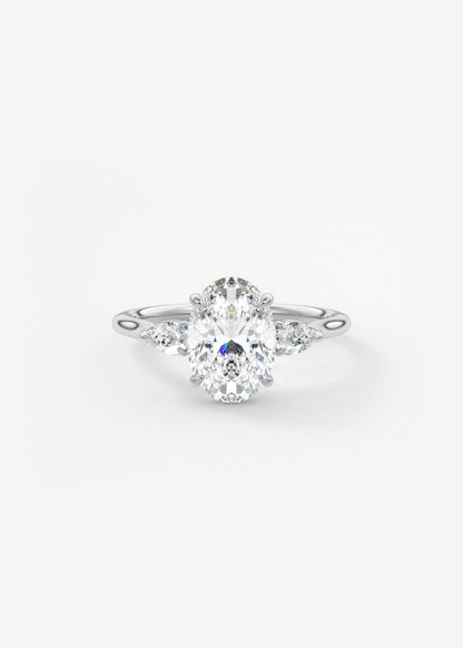 Oval Solitaire With Raised Basket Gallery Lab Grown Diamond Engagement Ring