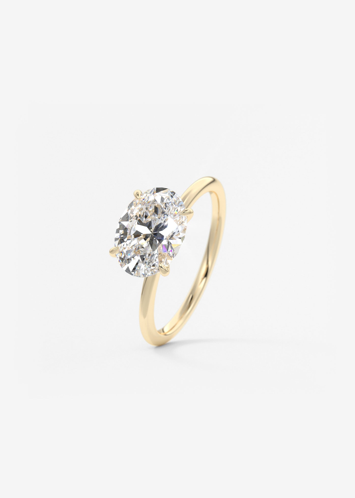 Oval Solitaire With Raised Basket Gallery Lab Grown Diamond Engagement Ring